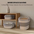 32-35 Lbs Dog Food Storage Container,Collapsible Dog Food Container with Transparent Airtight Lid,Wheels,Date Track,Pet Food Storage Container for Rice,Flour,Sugar,Scoop And 2PCS Containers - color: Clear/35 lbs