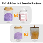 Glass Jars For Laundry Room Organization and Storage, 2 Pack -0.9 Gallon Laundry Detergent Containers for Scent Beads, Powder,Pods With Lids, 5 Labels, 2 Scoops，1 Acrylic Dryer Sheet Holder Included