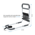 Bed Rails for Elderly Adults - 350LBS Heavy Duty Bed Assist Rail with Non-Slip Bedside Handle, Fall Prevention Safety Cane with Storage Pocket for Seniors, Fits King/Queen/Full/Twin Beds