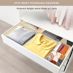 Dresser Drawer Organizers, Drawer Organizer Clothes Set for Nursery, Closet, Bedroom-12 Pack Foldable Fabric Drawers Organizer Storage Dividers for Sock, Bra, Lingerie, Undies, Baby Clothes, Beige