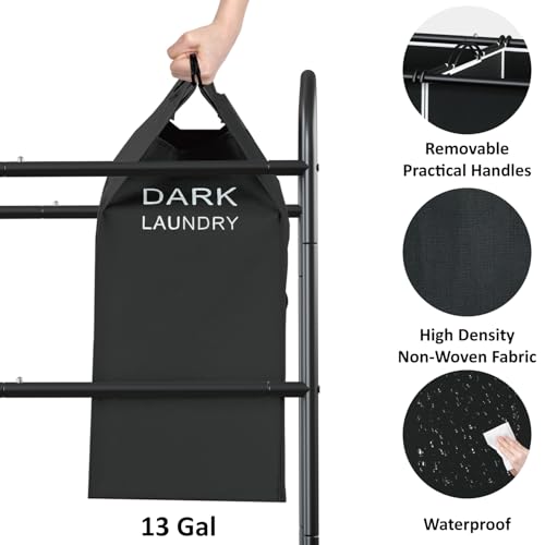 5-Section Laundry Sorter Cart, Large Laundry Hamper with Lockable Rolling Wheels, Versatile Storage Organizer with Removable Bags for Dirty Clothes, Black - color: Black