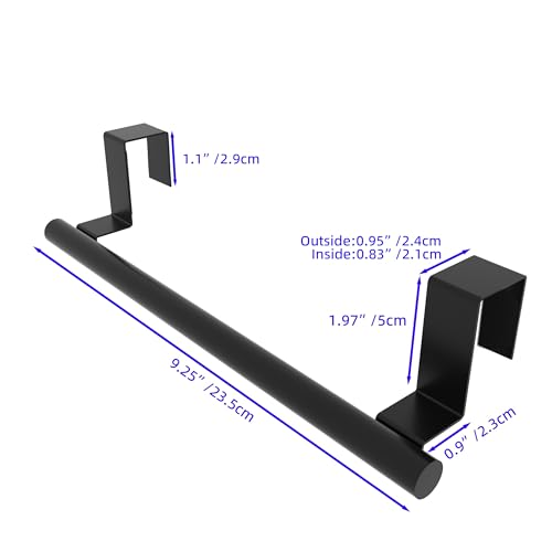 Cabinet Door Towel Holder, Over Cabinet Towel Bar, Stainless Steel Dish Towel Holder for Cabinet Door Kicthen Towel Rack, Matte Black 2 Pack - color: Black - 2 Pack