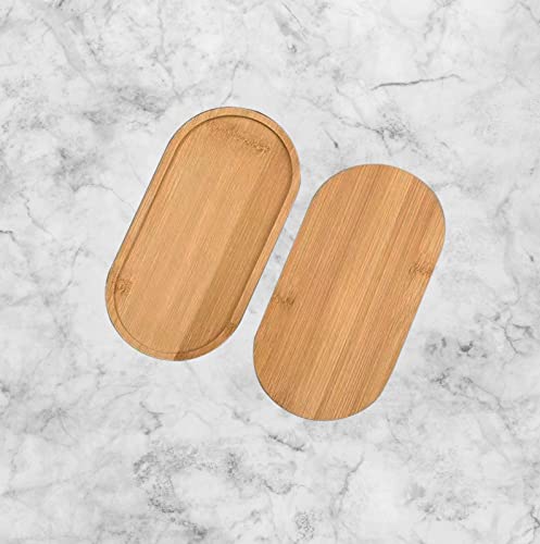 Bamboo soap Dispenser Tray, Bathroom Countertop Tray Kitchen Tray Bamboo T ray Sink T ray Dresser Jewelry Ring Dish, Comestic Holder Bathtub Organizer, Ideal for Jewelry, Cosmetics, and Small Items - style: ellipse