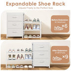Cidaziya Expandable Closet Organizers and Storage, White Fabric Storage Dresser, 3 Drawer Dresser, Clothes Shelves for Kids, Purse Organizer Small Shoe Rack for Closet Bedroom - size: 31.29~ 43.42"W*11.41"D * 24.01"H