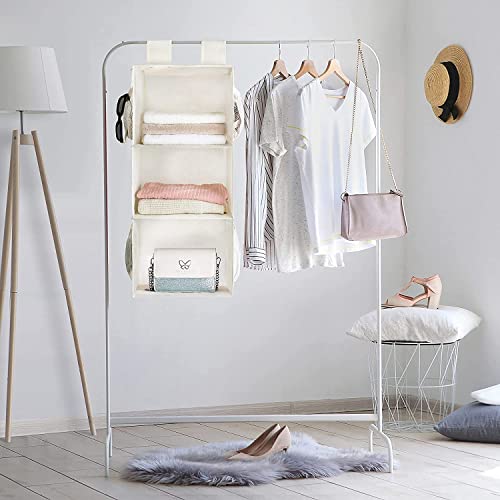 MAX Houser 3-Shelf Hanging Closet Organizers, Collapsible Closet Hanging Shelves for Camper, Nursery Hanging Organizers, Beige, 2-Pack - color: Beige2