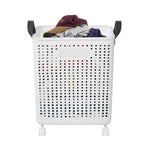 Clothes Basket, Plastic Dirty Clothes Hamper with Wheels Narrow Hampers for Laundry Laundry Hamper Waterproof for Dorm Family