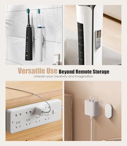 Nearockle 6 Pack Magnetic Remote Control Holder Wall Mount, 2025 Upgraded Smaller & Stronger Magnetic Silicone Remote Control Organizer TV Remote Charger Holder Caddy Back of TV (White) - color: White, size: 6 Pack