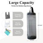 TOGETRUE Plastic Bag Holder, Mesh Grocery Bag Holder Hanging Storage Bag Dispenser (Dark Grey 2 Packs) - color: Dark Grey 2 Packs
