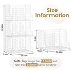 Sonyabecca Purse Storage Organizer for Closet : Adjustable 3-Pack Dividers Handbag Organizer - Stackable Wire Handbags Storage Baskets -Open Cabinets Wallets Tote Chain Bags Clutches -White - size: 3-pack large