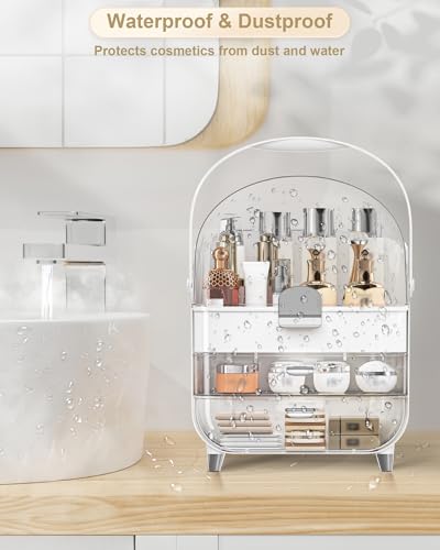 Makeup Organizer Countertop, Skincare Holder Bathroom Counter Organizer, Storage Box Cosmetic Display Cases, Teen Girl Gifts Make up Organizers for Vanity, Dresser (Sliver) - color: Sliver