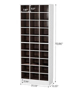 Tribesigns 10-Tier Shoe Storage Cabinet, White and Brown Wooden Shoe Rack with 30 Cubbies, Freestanding Tall Entryway Shoe Organizer for Closet, Entryway, Living Room - color: White & Brown