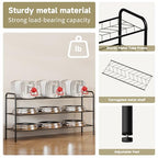 Shoe Rack,Long Shoe Organizer for Closet,Wide Shoe Storage for Entryway, 3 Tier Sturdy Metal Free Standing Shoe Shelf - size: 3-tier-long