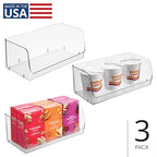 iDesign Stackable Open-Front Storage Bins for Kitchen and Pantry Organization - Set of 3 - Clear - style: Pack of 3