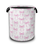 Pink Bow Laundry Hamper,Laundry Baskets,Waterproof Oxford Cloth Toy Storage for Bedroom,Bathroom,Nursery,16x20.8 Inch - color: Pink Bow