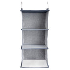 Household Essentials Hanging Cotton Blend Closet Organizer with 3 Storage Shelves, Denim - color: Denim