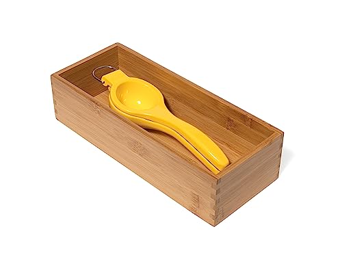 Lipper International Bamboo Utensil Holder Storage Box for Cooking Tools, Makeup, or Office Supplies, 5" x 12" x 3" - size: 5" x 12" x 3"