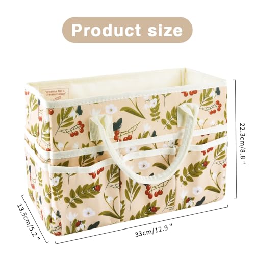 E-WEICHEN Craft Organizer Tote Bag Art Storage Caddy with Multiple Pockets Containers for Art,Craft,and Office Supplies Storage.Red Fruit - color: Red Fruit