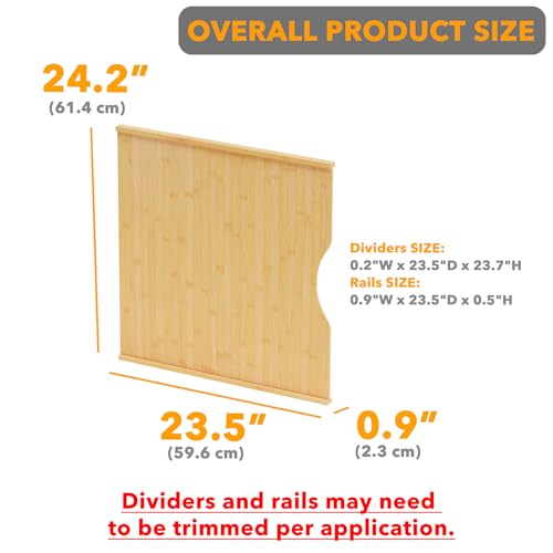 SpaceAid 8 Pack Tray Dividers for Cabinets, Bamboo Kitchen Cookie Baking Sheet Organizer for Cabinet, Vertical Pan and Trays Organizers for Pantry Storage - size: 8 Pack (23.5"D x 23.7"H)