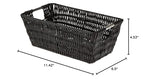 Whitmor 6500-2712-BLK Rattique Small Shelf Black Tote Basket - color: Black, size: 11.4"L x 6.5"W x 4.5"H