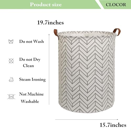 CLOCOR Large Round Storage Bin,Collapsible Storage Baskets, Dirty Laundry Hamper Baskets for Baby Boys and Girls, Office, Bedroom, Toys Nursery Kids Clothes Gift Basket (Grey geometry) - color: Grey geometry