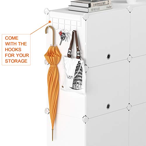 HOMIDEC Shoe Rack, 6 Tier Shoe Storage Cabinet 24 Pair Plastic Shoe Shelves Organizer for Closet Hallway Bedroom Entryway - color: White, style: 2 by 6
