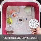 GIMWA 2.6 Gal(10L) Collapsible Camping Sink, Magenta Space-Saving Collapsible Dish Basin with Drain Plug for bottle washing, Collapsible Bucket for RV Essentials and Foot Soaking - color: Magenta
