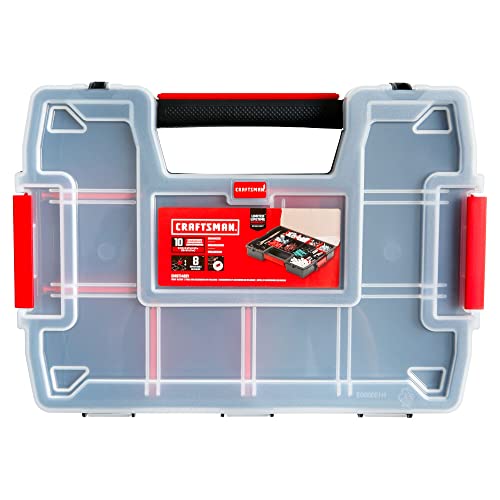 CRAFTSMAN Storage Organizer,Small Parts Organizer with 10-Compartments,Lid Includes Secure Latch (CMST60964M), (Pack of 6) - size: 6 Pack, style: Triple Pack