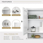 MCS 23x26 White Medicine Cabinet Organizer, Wall Mounted Bathroom Cabinet for Over-The-Toilet Storage, Bathroom Furniture & Restroom Organizer - size: 23x26 2-Door
