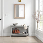 Craftsbury 36-Inch Wood Entryway Bench with Storage Shelf – Dove Gray Accent Bench for Entryway, Hallway, or Living Room – Small Space Seating with Farmhouse Charm by Alaterre Furniture - color: Grey