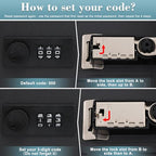 KYODOLED 20 Key Storage Lock Box with Code, Key Cabinet Organizer Wall Mount with Combination Lock, Hooks & Labels for Home, Office & Rental Properties, 7.87 x 6.3 x 3.14 in, Black - color: Black With Combination Lock