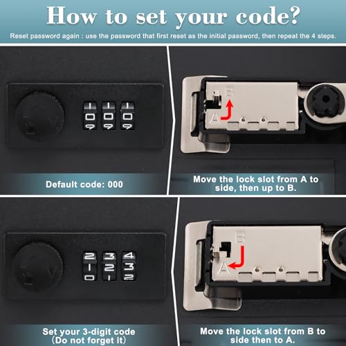 KYODOLED 20 Key Storage Lock Box with Code, Key Cabinet Organizer Wall Mount with Combination Lock, Hooks & Labels for Home, Office & Rental Properties, 7.87 x 6.3 x 3.14 in, Black - color: Black With Combination Lock