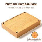 Umilife Bamboo Kitchen Drawer Organizer, 11 Inch Silverware Utensils Tray Holder with Grooved Dividers, 2.4" High Wood Caddy for Flatware Cutlery Knives - size: 11 x 14 inch (5 Slots)