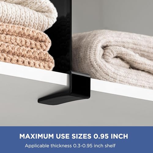 HBlife 6 Black Shelf Dividers, Vertical Purse Organizer for Closet Perfect for Sweater, Shirts, Handbags in Bedroom and Kitchen, Adjustable Acrylic Bookshelf for Organization - color: Black, size: 6 PCS