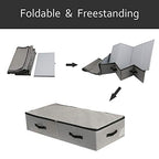 AMJ Large Sturdy Underbed Storage Box with Zip Lid, Rigid Sturdy Plastic Board inside, Handles on all sides, Dark Gray - color: Dark Gray, size: 35.5 x 16.5 x 7“