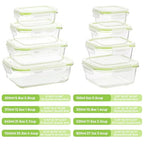 Vtopmart 8 Pack Glass Food Storage Containers with Lids (Grass Green) - color: Grass Green