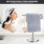 T-Shape Bath Hand Towel Holder Stand, Stainless Steel Free Standing Hand Towel Rack, for Bathroom Kitchen & Countertop, Silver - color: Silver-1 Pack