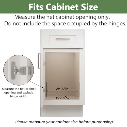 Pull Out Cabinet Organizer 11½" W x 21½" D, Heavy Duty Cabinet Pull Out Shelves, Slide Out Drawers Organization for Kitchen Cabinets Bathroom - color: 1 Tier, size: 11½"W x 21½"D