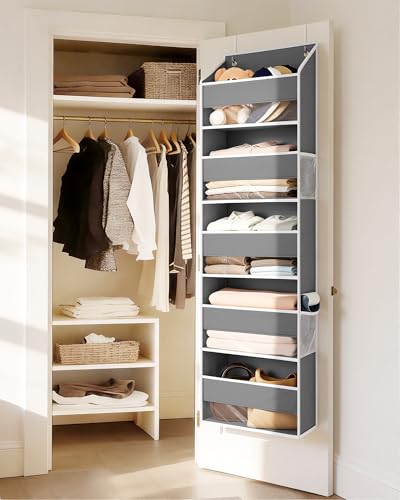 ULG Over the Door Organizer 2-Pack Door Hanging Organizer Closet Door Organizers and Storage for Clothes, Shoes, Toys Grey - color: Dark Grey, size: 2 Pack
