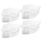 iDesign Plastic Lazy Susan Cabinet Storage Bin, 1/4 Wedge Container for Kitchen, Pantry, Counter, BPA-Free, 12.5 in x 6.75in x 4in Set of 4, Clear