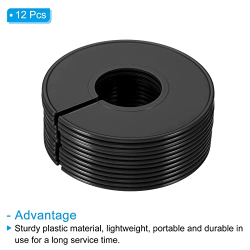 PATIKIL Clothes Dividers, 12 Pack Closet Clothing Rack Size Dividers Blank Labels Sorting Round Separator for Closet, Black - color: Black