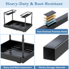 Aisslro Under Sink Organizer, 2 Tier Under the Sink Storage, Expandable Adjustable Slide Out Pull Out Under Cabinet Organizers Shelf, for Kitchen Bathroom Pantry Closet Organization, Black - size: Small