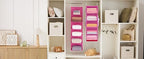 MAX Houser 5-Shelf Hanging Closet Organizer, Hanging Storage Shelves with 4 Side Pockets Space-Saving for Bedroom, Foldable (Pink) - color: Pink