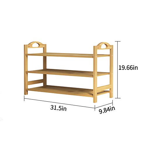 UDEAR Bamboo Shoe Rack 3-Tier Shoe Storage Organizer Entryway Shoe Shelf - size: 3-Tier