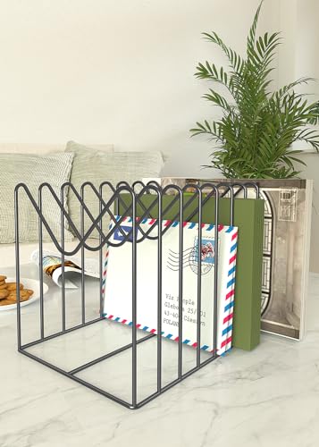 2 Sets File Organizer for Desk,File Sorter Organizer,File Folder Holder/Rack/Stand,Desktop Record/Clipboard Holder,8 Sections Storage,Anti-Scratch/Rusty,Metal Stable Holder,Black - style: 2 Sets