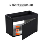 Tissue Box Cover Rectangle with Storage Tray, PU Leather Tissue Holder for Bathroom Vanity Countertop Night Stands Bedroom Office Desk, Stylish Rectangular Tissue Box Holder (Black) - color: Black