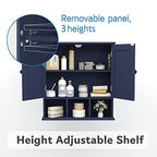 TaoHFE Blue Bathroom Over The Toilet Storage Cabinet,Wall Medicine Cabinet Organizer with 2 Door Adjustable Shelves,Wooden Modern Bathroom Shelves Wall Mounted Laundry Room - color: Blue