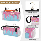 Bedside Caddy Hanging Bunk Bed Caddy Bed Organizer Hanging Pocket with 2 Hooks Bedside Storage Organizer Pocket Bag Holder Cartoon Dripping Frosting - color: Cartoon Dripping Frosting