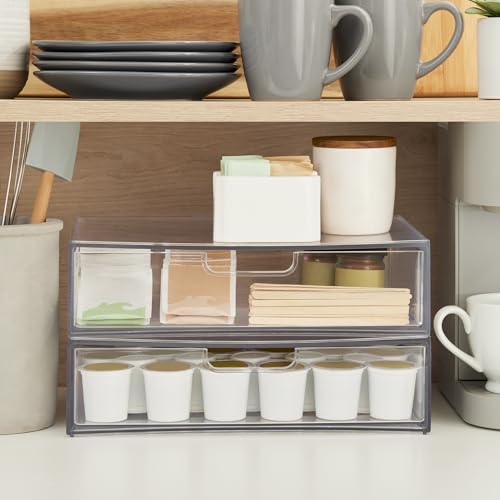 STORi STAX Plastic Stackable Organizer Drawers (Set of 2) Clear | 12.5" Wide | Set Includes Two Open Drawer | Organize Office Desk Accessories & Sort Paper | Made in USA - color: Clear, size: Open/Open 2pk