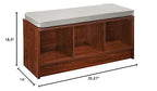 ClosetMaid 1633 Cubeicals 3-Cube Storage Bench, Dark Cherry with Gray Cushion - color: Dark Cherry With Gray Cushion