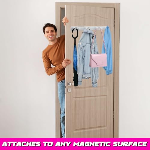 ULIBERMAGNET Magnetic Hooks,Heavy Duty Coat Magnetic Rack,Strong Rubber Magnetic Hanger for Refrigerator,Metal Cabinet,Hanging Coat, Towel, Bag, Backpack(White/4 Hooks) - color: White, size: 4 Hooks Magnetic Rack